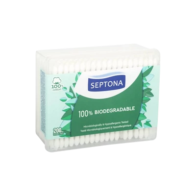 Septona dobozos 100%-ban biológiailag lebomló pamut fültisztító 200 db