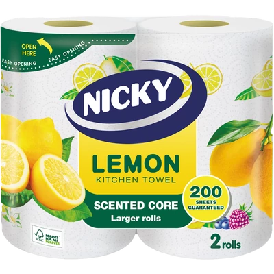Nicky Lemon Maxi háztartási papírtörlő 2 tekercs Nicky Lemon Maxi háztartási papírtörlő 2 tekercs