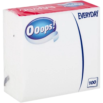 Ooops! Everyday fehér 1 rétegű papírszalvéta 100 darab