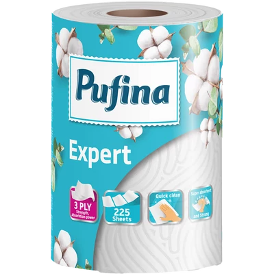Pufina Expert 3 rétegű háztartási papírtörlő Pufina Expert 3 rétegű háztartási papírtörlő
