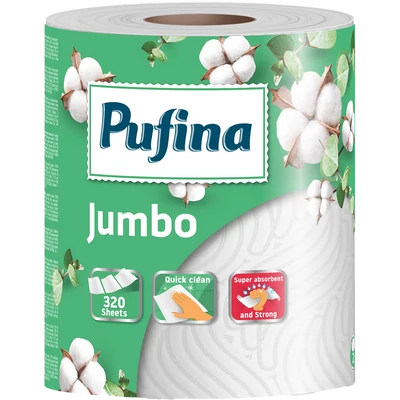 Pufina Jumbo 2 rétegű háztartási papírtörlő Pufina Jumbo 2 rétegű háztartási papírtörlő