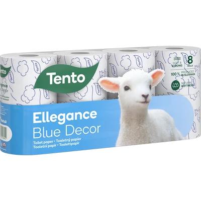 Tento Ellegance Blue Decor toalettpapír 8 tekercs Tento Ellegance Blue Decor toalettpapír 8 tekercs