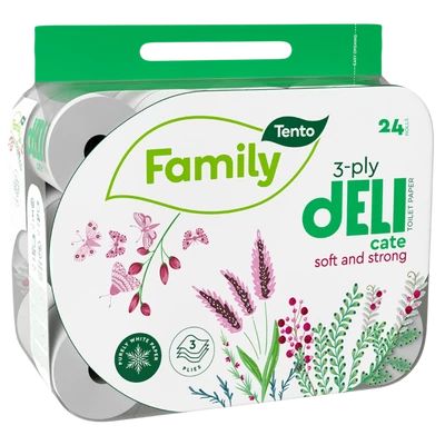 Tento Family Delicate 3 rétegű toalettpapír 24 tekercs Tento Family Delicate 3 rétegű toalettpapír 24 tekercs