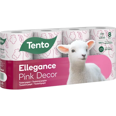 Tento Ellegance Pink Decor toalettpapír 8 tekercs Tento Ellegance Pink Decor toalettpapír 8 tekercs