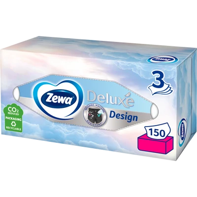 Zewa Deluxe Design dobozos papírzsebkendő 150 darab Zewa Deluxe Design dobozos papírzsebkendő 150 darab