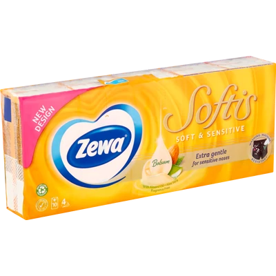 Zewa Softis Soft & Sensitive papírzsebkendő Zewa Softis Soft & Sensitive papírzsebkendő
