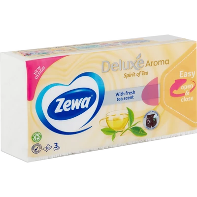 Zewa Deluxe Aroma Spirit of Tea papírzsebkendő 90 darab Zewa Deluxe Aroma Spirit of Tea papírzsebkendő 90 darab