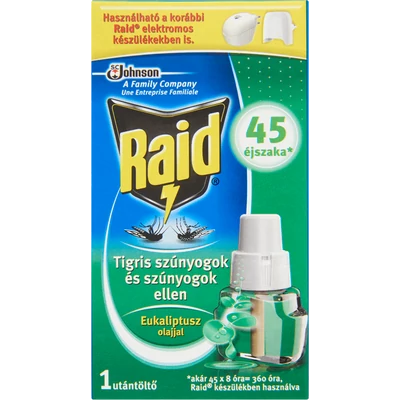 RAID elektromos párologtató szúnyogriasztó utántöltő eukaliptusz RAID elektromos párologtató szúnyogriasztó utántöltő eukaliptusz