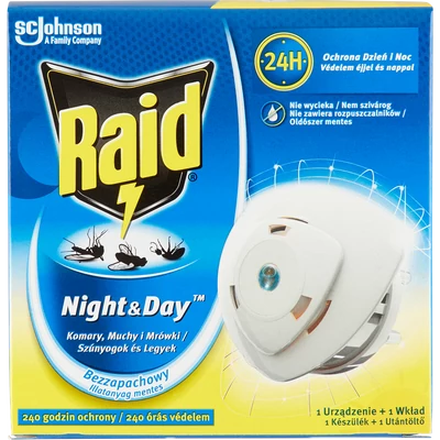 RAID Night & Day szúnyog- és légyirtó korong készülék RAID Night & Day szúnyog- és légyirtó korong készülék