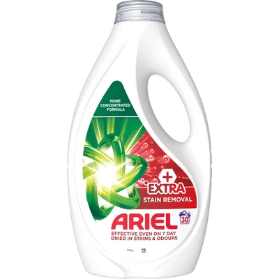 Ariel + Extra Stain removal folyékony mosószer 30 mosáshoz (1,35 liter) Ariel + Extra Stain removal folyékony mosószer 30 mosáshoz (1,35 liter)