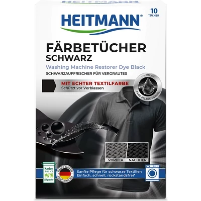 Heitmann fekete színfrissítő kendő 10 darab