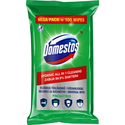 Domestos Pine higiénikus törlőkendő 100 darab Domestos Pine higiénikus törlőkendő 100 darab