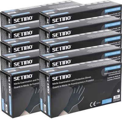 Setino nitril púdermentes fekete vizsgálókesztyű 100 db Setino nitril púdermentes fekete vizsgálókesztyű 100 db