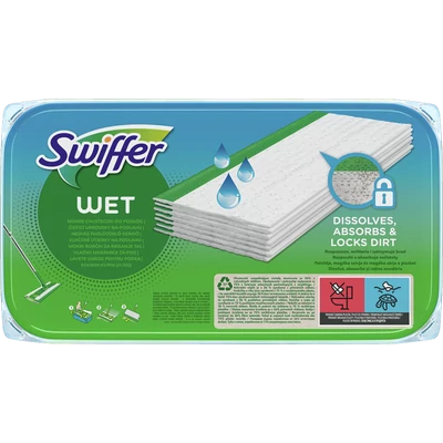 Swiffer Sweeper nedves padlótörlő kendő utántöltő 10 darab Swiffer Sweeper nedves padlótörlő kendő utántöltő 10 darab