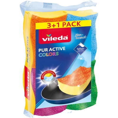 Vileda Color Pur Active mosogatószivacs 4 darab Vileda Color Pur Active mosogatószivacs 4 darab
