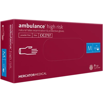 ambulance® high risk púdermentes latex vizsgálókesztyű M