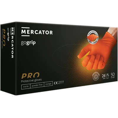 Mercator Gogrip black fekete gyémánttexturált vastag púdermentes nitril kesztyű 50 db Mercator Gogrip black fekete gyémánttexturált vastag púdermentes nitril kesztyű 50 db