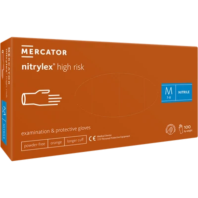 Mercator nitrylex high risk vastag púdermentes narancssárga nitril kesztyű 100 db Mercator nitrylex high risk vastag púdermentes narancssárga nitril kesztyű 100 db