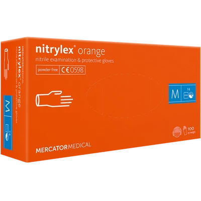 Mercator® Nitrylex orange púdermentes nitril vizsgálókesztyű Mercator® Nitrylex orange púdermentes nitril vizsgálókesztyű