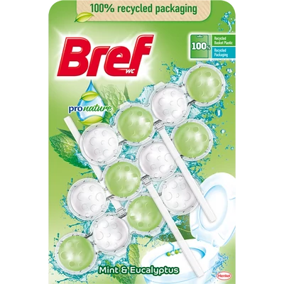 Bref ProNature Menta WC tisztító és illatosító 3 darab Bref ProNature Menta WC tisztító és illatosító 3 darab