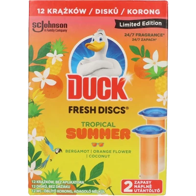 Duck Fresh Discs Tropical Summer WC öblítő gél korong utántöltő Duck Fresh Discs Tropical Summer WC öblítő gél korong utántöltő