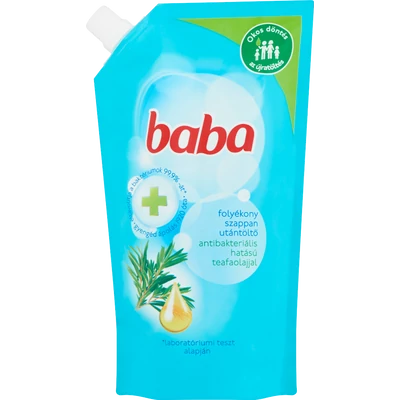 Baba antibakteriális hatású folyékony szappan utántöltő teafaolajjal Baba antibakteriális hatású folyékony szappan utántöltő teafaolajjal