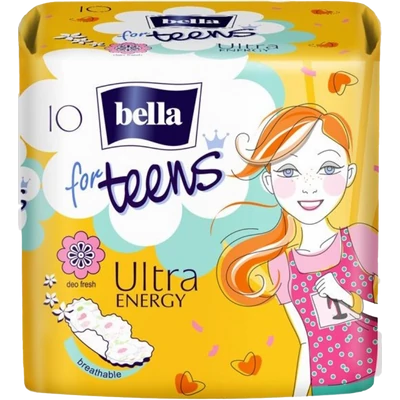 Bella for Teens Ultra Energy egészségügyi betét 10 db Bella for Teens Ultra Energy egészségügyi betét 10 db