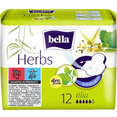 Bella Herbs Tilia egészségügyi betét 12 db Bella Herbs Tilia egészségügyi betét 12 db