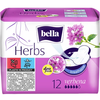 Bella Herbs Verbena egészségügyi betét 12 db Bella Herbs Verbena egészségügyi betét 12 db
