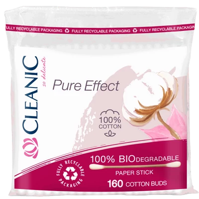 Cleanic Pure Effect biológiailag lebomló  fültisztító utántöltő 160 db Cleanic Pure Effect biológiailag lebomló  fültisztító utántöltő 160 db