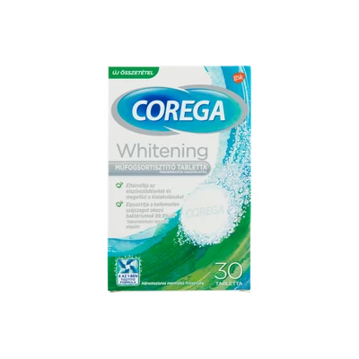 Corega Whitening műfogsortisztító tabletta 30 db Corega Whitening műfogsortisztító tabletta 30 db