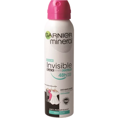 Garnier Mineral Invisible Black & White & Colors Fresh Aloe deo spray Garnier Mineral Invisible Black & White & Colors Fresh Aloe deo spray