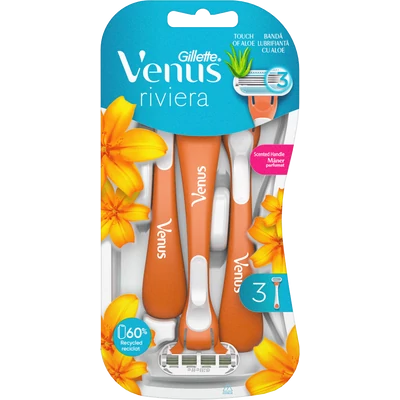Gillette Venus Riviera eldobható női borotva 3 pengés 3 db Gillette Venus Riviera eldobható női borotva 3 pengés 3 db