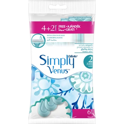 Gillette Simply Venus 2 eldobható női borotva 6 db Gillette Simply Venus 2 eldobható női borotva 6 db
