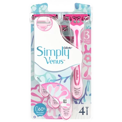 Gillette Venus Simply 3 eldobható női borotva 3 pengés 4 db Gillette Venus Simply 3 eldobható női borotva 3 pengés 4 db