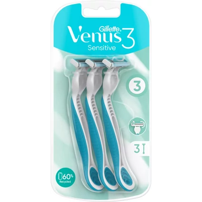 Gillette Venus sensitive 3 pengés eldobható női borotva 3 db Gillette Venus sensitive 3 pengés eldobható női borotva 3 db