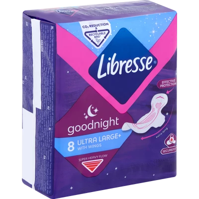 LIBRESSE goodnight Ultra Large+ egészségügyi betét 8 db LIBRESSE goodnight Ultra Large+ egészségügyi betét 8 db