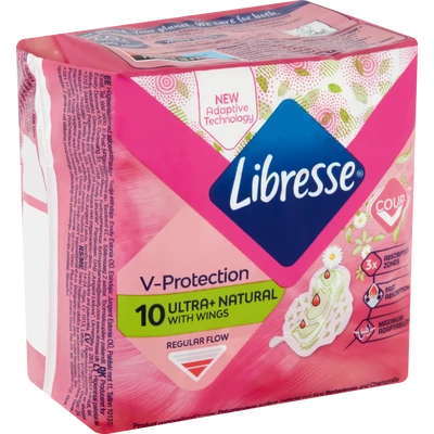 LIBRESSE V-Protection Ultra+ Natural egészségügyi betét 10 db LIBRESSE V-Protection Ultra+ Natural egészségügyi betét 10 db
