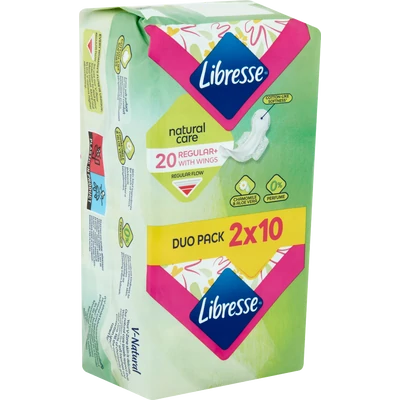 LIBRESSE natural care Regular+ egészségügyi betét 20 db LIBRESSE natural care Regular+ egészségügyi betét 20 db