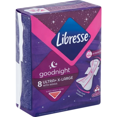 LIBRESSE goodnight Ultra+ X-Large egészségügyi betét 8 db LIBRESSE goodnight Ultra+ X-Large egészségügyi betét 8 db