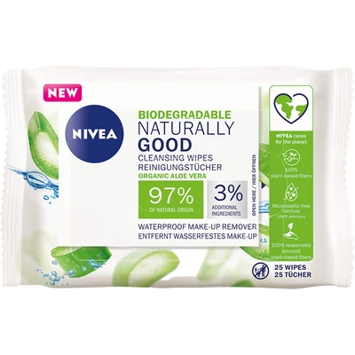 NIVEA Naturally Good arctisztító kendő aloe verával 25 darab NIVEA Naturally Good arctisztító kendő aloe verával 25 darab