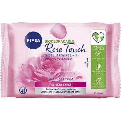 NIVEA Rózsavizes arctisztító kendő 25 darab