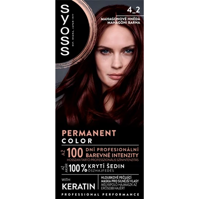 Syoss tartós hajfesték 4_2 mahagóni barna