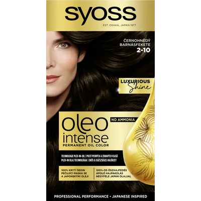 Syoss Oleo Intense tartós olajhajfesték 2-10 barnásfekete Syoss Oleo Intense tartós olajhajfesték 2-10 barnásfekete
