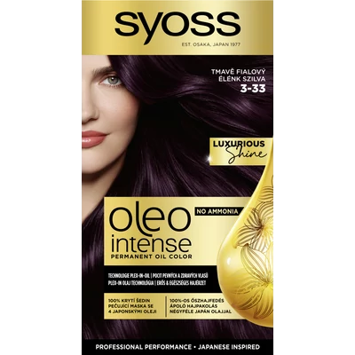 Syoss Oleo Intense tartós olajhajfesték 3-33 élénk szilva Syoss Oleo Intense tartós olajhajfesték 3-33 élénk szilva
