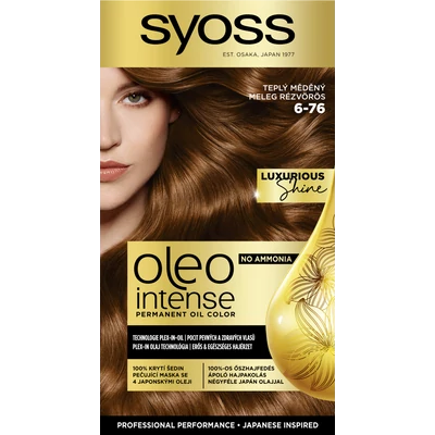 Syoss Oleo Intense tartós hajfesték 6-76 meleg rézvörös Syoss Oleo Intense tartós hajfesték 6-76 meleg rézvörös
