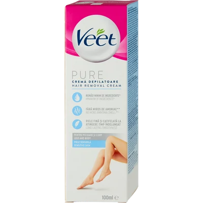 Veet Pure szőrtelenítő krém érzékeny bőrre 100 ml Veet Pure szőrtelenítő krém érzékeny bőrre 100 ml