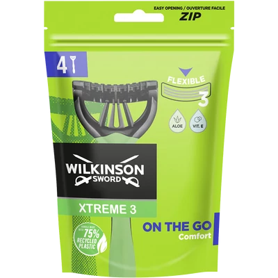 Wilkinson Xtreme3 On The Go eldobható borotva 4 darab Wilkinson Xtreme3 On The Go eldobható borotva 4 darab