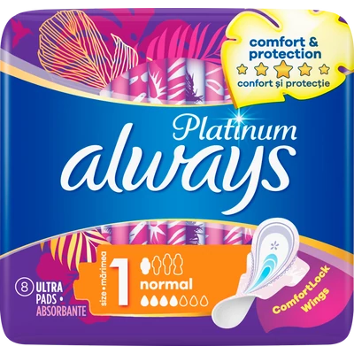 Always Platinum 1 normal egészségügyi betét 8 db Always Platinum 1 normal egészségügyi betét 8 db