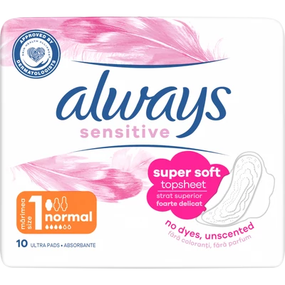 ALWAYS Sensitive normal (1) egészségügyi betét 10 db ALWAYS Sensitive normal (1) egészségügyi betét 10 db